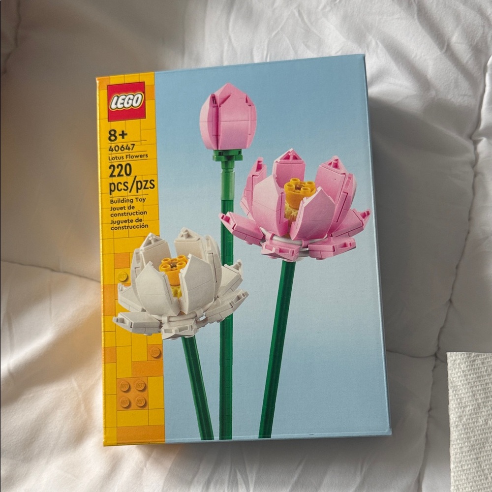 LEGO Lotus Flower Building Kit - Pink, White, and Green